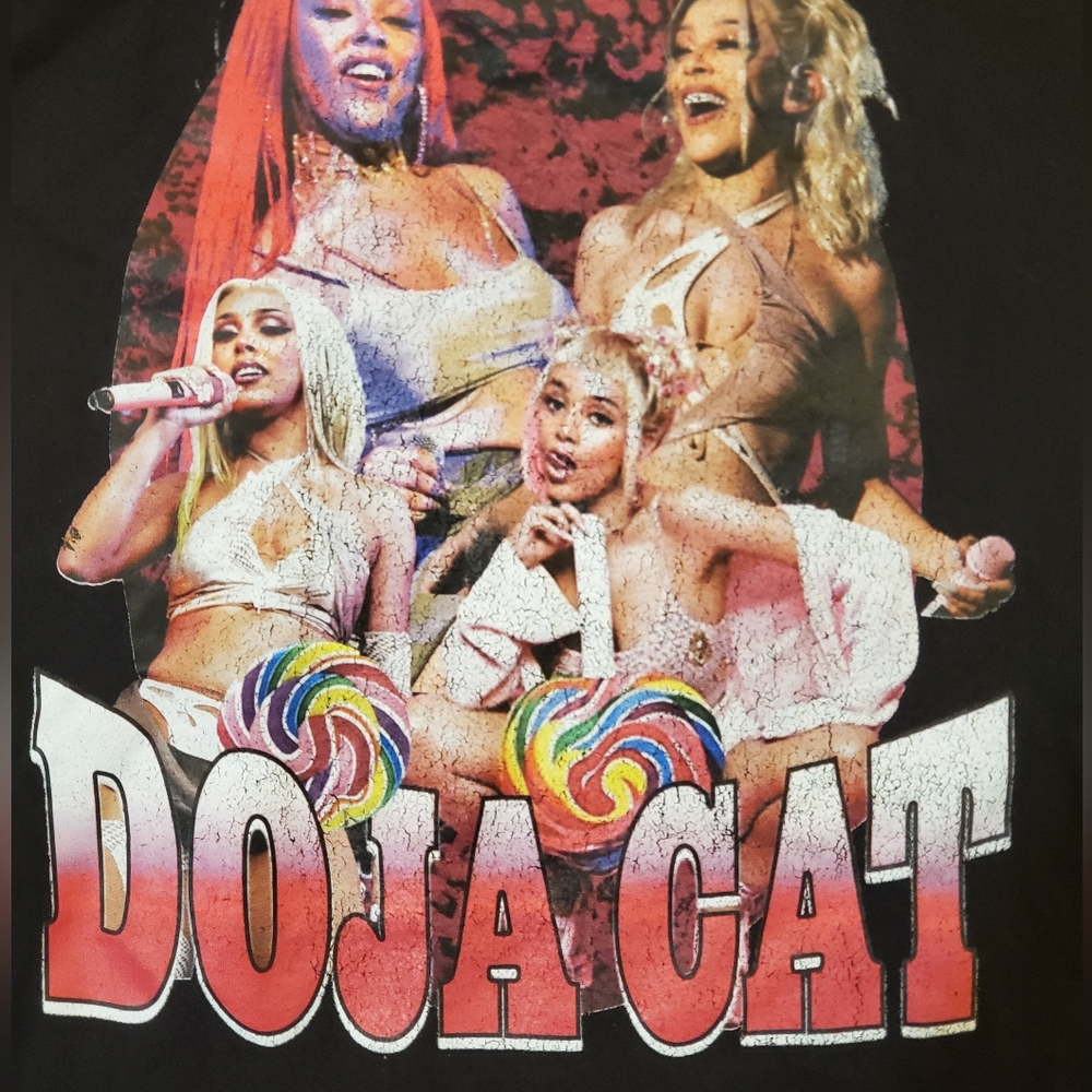 Doja Cat Hip Hop Rap Vintage Inspired Black Collage T-Shirt Large - Picture 5 of 7